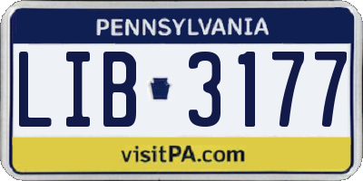 PA license plate LIB3177