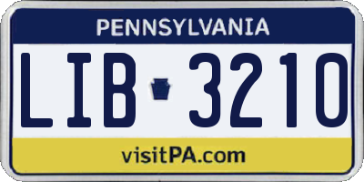 PA license plate LIB3210