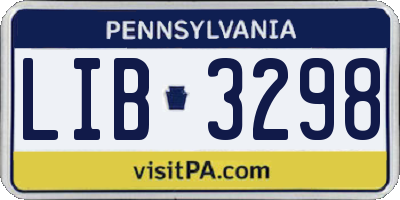 PA license plate LIB3298