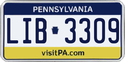 PA license plate LIB3309