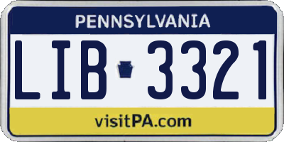 PA license plate LIB3321