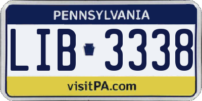 PA license plate LIB3338