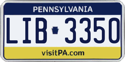 PA license plate LIB3350