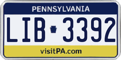 PA license plate LIB3392