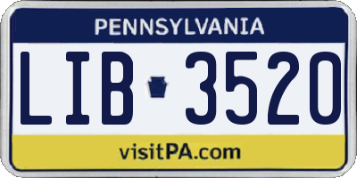 PA license plate LIB3520