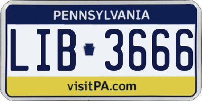 PA license plate LIB3666