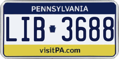 PA license plate LIB3688
