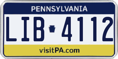 PA license plate LIB4112