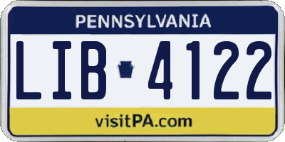 PA license plate LIB4122