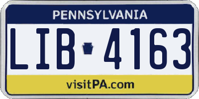 PA license plate LIB4163