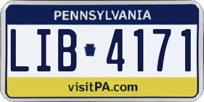 PA license plate LIB4171