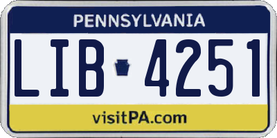 PA license plate LIB4251