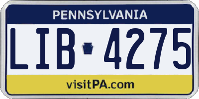 PA license plate LIB4275