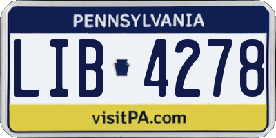 PA license plate LIB4278