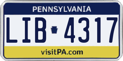 PA license plate LIB4317