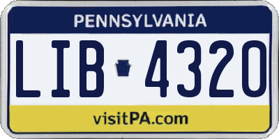 PA license plate LIB4320