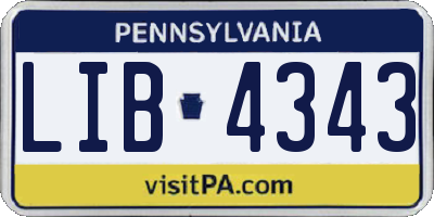 PA license plate LIB4343