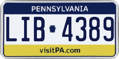 PA license plate LIB4389