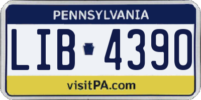 PA license plate LIB4390