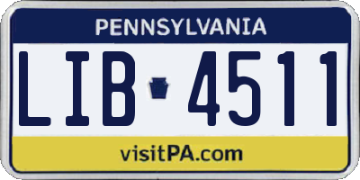 PA license plate LIB4511