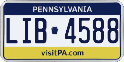 PA license plate LIB4588