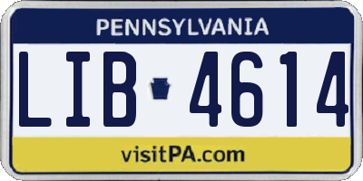 PA license plate LIB4614