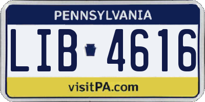 PA license plate LIB4616