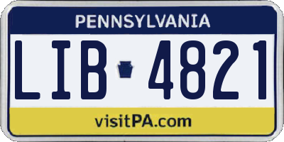 PA license plate LIB4821