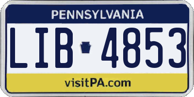 PA license plate LIB4853