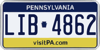 PA license plate LIB4862