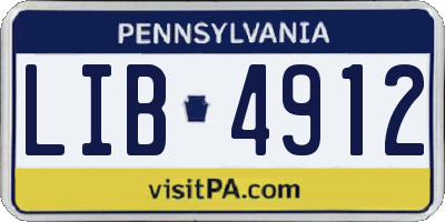 PA license plate LIB4912