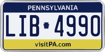 PA license plate LIB4990