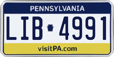 PA license plate LIB4991