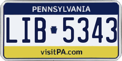 PA license plate LIB5343