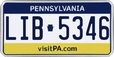 PA license plate LIB5346