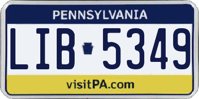 PA license plate LIB5349
