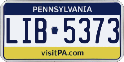 PA license plate LIB5373