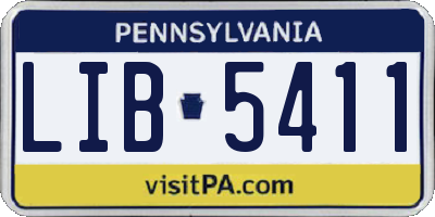 PA license plate LIB5411