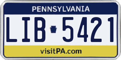 PA license plate LIB5421