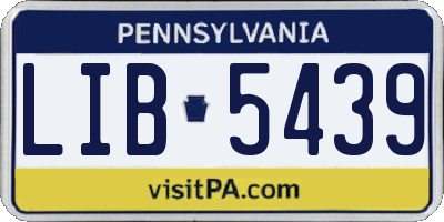 PA license plate LIB5439