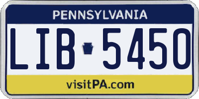 PA license plate LIB5450