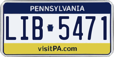 PA license plate LIB5471