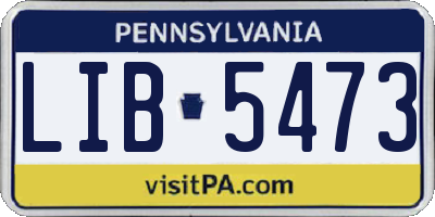 PA license plate LIB5473