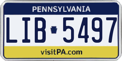 PA license plate LIB5497