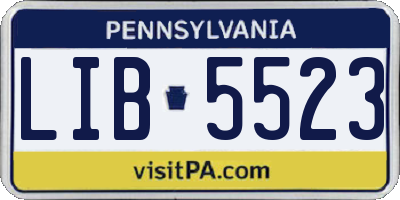 PA license plate LIB5523