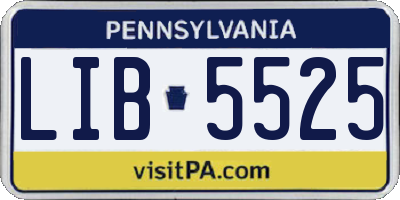 PA license plate LIB5525