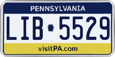 PA license plate LIB5529