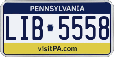 PA license plate LIB5558