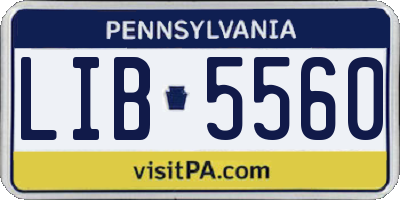 PA license plate LIB5560