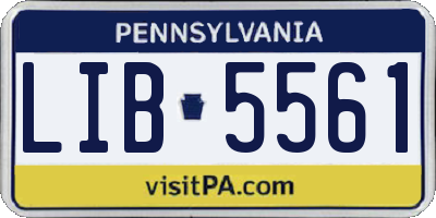 PA license plate LIB5561